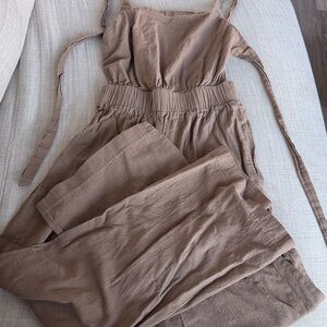 Casual Brown Women's Jumpsuit